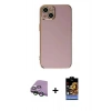 MARSİLYAN™- iPhone 15 Kılıf Yankı Serisi - Siyah Buffer Hayalet Cam Ekran Koruyucu + Raze Metal Kamera Lens - YL