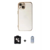 MARSİLYAN™- iPhone 15 Kılıf Yankı Serisi - Siyah Joko Magic 5D Cam + PVD Metal Kamera Lens - TU
