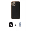 MARSİLYAN™- iPhone 15 Kılıf Yankı Serisi - Siyah Joko Magic 5D Cam + PVD Metal Kamera Lens - TU