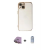 MARSİLYAN™- iPhone 15 Kılıf Yankı Serisi - Siyah Joko Magic 5D Cam + Raze Metal Kamera Lens - SI