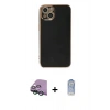 MARSİLYAN™- iPhone 15 Kılıf Yankı Serisi - Siyah Joko Magic 5D Cam + Raze Metal Kamera Lens - YL