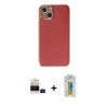 MARSİLYAN™- iPhone 15 Kılıf Yankı Serisi - Siyah Polymer Nano Ekran Koruyucu + Bilvis Titan Kamera Lens - SH