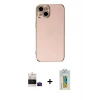 MARSİLYAN™- iPhone 15 Kılıf Yankı Serisi - Siyah Polymer Nano Ekran Koruyucu + Bilvis Titan Kamera Lens - SH