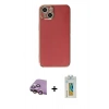 MARSİLYAN™- iPhone 15 Kılıf Yankı Serisi - Siyah Polymer Nano Ekran Koruyucu + Raze Metal Kamera Lens - PE