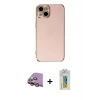 MARSİLYAN™- iPhone 15 Kılıf Yankı Serisi - Siyah Polymer Nano Ekran Koruyucu + Raze Metal Kamera Lens - PE