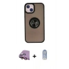MARSİLYAN™- iPhone 15 Kılıf Yörünge Çizgi - Siyah Joko Magic 5D Cam + Raze Metal Kamera Lens - PE