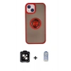 MARSİLYAN™- iPhone 15 Kılıf Yörünge Çizgi - Siyah Joko Magic 5D Cam + PVD Metal Kamera Lens - TU