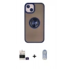 MARSİLYAN™- iPhone 15 Kılıf Yörünge Çizgi - Siyah Joko Magic 5D Cam + Bilvis Titan Kamera Lens - YL