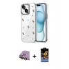 MARSİLYAN™- iPhone 15 Kılıf Yörünge Form - Siyah Buffer Hayalet Cam Ekran Koruyucu + Raze Metal Kamera Lens - SI