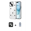 MARSİLYAN™- iPhone 15 Kılıf Yörünge Form - Siyah Joko Magic 5D Cam + PVD Metal Kamera Lens - YL