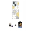 MARSİLYAN™- iPhone 15 Kılıf Yörünge Işık Prime - Siyah Buffer Hayalet Cam Ekran Koruyucu + Bilvis Titan Kamera Lens - PE
