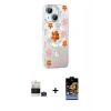 MARSİLYAN™- iPhone 15 Kılıf Yörünge Işık Prime - Siyah Buffer Hayalet Cam Ekran Koruyucu + Bilvis Titan Kamera Lens - YL