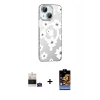 MARSİLYAN™- iPhone 15 Kılıf Yörünge Işık Prime - Siyah Buffer Hayalet Cam Ekran Koruyucu + Bilvis Titan Kamera Lens - YL