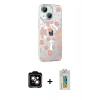 MARSİLYAN™- iPhone 15 Kılıf Yörünge Işık Prime - Siyah Polymer Nano Ekran Koruyucu + PVD Metal Kamera Lens - TU