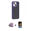 MARSİLYAN™- iPhone 15 Kılıf Yörünge Klasik - Siyah Buffer Hayalet Cam Ekran Koruyucu + Raze Metal Kamera Lens - SI