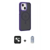 MARSİLYAN™- iPhone 15 Kılıf Yörünge Klasik - Siyah Joko Magic 5D Cam + PVD Metal Kamera Lens - YL