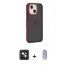 MARSİLYAN™- iPhone 15 Kılıf Yörünge Klasik - Siyah Joko Magic 5D Cam + PVD Metal Kamera Lens - YL