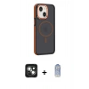 MARSİLYAN™- iPhone 15 Kılıf Yörünge Klasik - Siyah Joko Magic 5D Cam + PVD Metal Kamera Lens - YL