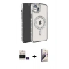 MARSİLYAN™- iPhone 15 Kılıf Zirve Doku Prime - Siyah Bilvis 3D Mat Cam Ekran Koruyucu + Bilvis Titan Kamera Lens - PE