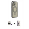 MARSİLYAN™- iPhone 15 Kılıf Zirve Doku Prime - Siyah Bilvis 3D Mat Cam Ekran Koruyucu + Bilvis Titan Kamera Lens - PE