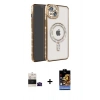 MARSİLYAN™- iPhone 15 Kılıf Zirve Doku Prime - Siyah Buffer Hayalet Cam Ekran Koruyucu + Bilvis Titan Kamera Lens - SH