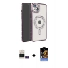 MARSİLYAN™- iPhone 15 Kılıf Zirve Doku Prime - Siyah Buffer Hayalet Cam Ekran Koruyucu + Bilvis Titan Kamera Lens - PE