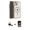 MARSİLYAN™- iPhone 15 Kılıf Zirve Doku Prime - Siyah Buffer Hayalet Cam Ekran Koruyucu + Bilvis Titan Kamera Lens - PE