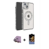MARSİLYAN™- iPhone 15 Kılıf Zirve Doku Prime - Siyah Buffer Hayalet Cam Ekran Koruyucu + Raze Metal Kamera Lens - SI