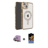 MARSİLYAN™- iPhone 15 Kılıf Zirve Doku Prime - Siyah Buffer Hayalet Cam Ekran Koruyucu + Raze Metal Kamera Lens - SI