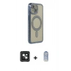 MARSİLYAN™- iPhone 15 Kılıf Zirve Doku Prime - Siyah Joko Magic 5D Cam + PVD Metal Kamera Lens - YL