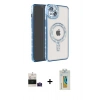 MARSİLYAN™- iPhone 15 Kılıf Zirve Doku Prime - Siyah Polymer Nano Ekran Koruyucu + Bilvis Titan Kamera Lens - PE
