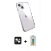 MARSİLYAN™- iPhone 15 Kılıf Zirve Doku - Siyah Polymer Nano Ekran Koruyucu + PVD Metal Kamera Lens - YL
