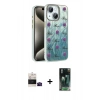 MARSİLYAN™- iPhone 15 Kılıf Zirve Modern Prime - Şeffaf 360 Full Body Arka Koruyucu + Bilvis Titan Kamera Lens - SH