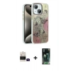 MARSİLYAN™- iPhone 15 Kılıf Zirve Modern Prime - Şeffaf 360 Full Body Arka Koruyucu + Bilvis Titan Kamera Lens - SH
