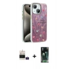MARSİLYAN™- iPhone 15 Kılıf Zirve Modern Prime - Şeffaf 360 Full Body Arka Koruyucu + Bilvis Titan Kamera Lens - PE