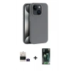 MARSİLYAN™- iPhone 15 Kılıf Zirve Modern Prime - Şeffaf 360 Full Body Arka Koruyucu + Pembe Bilvis Titan Kamera Lens