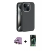 MARSİLYAN™- iPhone 15 Kılıf Zirve Modern Prime - Şeffaf 360 Full Body Arka Koruyucu + Raze Metal Kamera Lens - PE