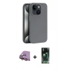 MARSİLYAN™- iPhone 15 Kılıf Zirve Modern Prime - Şeffaf 360 Full Body Arka Koruyucu + Raze Metal Kamera Lens - PE