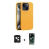 MARSİLYAN™- iPhone 15 Kılıf Zirve Modern Prime - Şeffaf 360 Full Body Arka Koruyucu + PVD Metal Kamera Lens - YL
