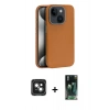 MARSİLYAN™- iPhone 15 Kılıf Zirve Modern Prime - Şeffaf 360 Full Body Arka Koruyucu + PVD Metal Kamera Lens - YL