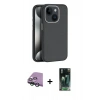MARSİLYAN™- iPhone 15 Kılıf Zirve Modern Prime - Şeffaf 360 Full Body Arka Koruyucu + Raze Metal Kamera Lens - YL
