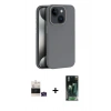 MARSİLYAN™- iPhone 15 Kılıf Zirve Modern Prime - Siyah 360 Mat Full Body Arka Koruyucu + Bilvis Titan Kamera Lens - YL
