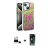 MARSİLYAN™- iPhone 15 Kılıf Zirve Modern Prime - Siyah 360 Mat Full Body Arka Koruyucu + Bilvis Titan Kamera Lens - PE