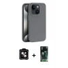 MARSİLYAN™- iPhone 15 Kılıf Zirve Modern Prime - Siyah 360 Mat Full Body Arka Koruyucu + PVD Metal Kamera Lens - TU