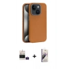 MARSİLYAN™- iPhone 15 Kılıf Zirve Modern Prime - Siyah Bilvis 3D Mat Cam Ekran Koruyucu + Pembe Bilvis Titan Kamera Lens