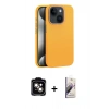 MARSİLYAN™- iPhone 15 Kılıf Zirve Modern Prime - Siyah Bilvis 3D Mat Cam Ekran Koruyucu + PVD Metal Kamera Lens - TU