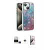 MARSİLYAN™- iPhone 15 Kılıf Zirve Modern Prime - Siyah Bilvis 3D Mat Cam Ekran Koruyucu + Bilvis Titan Kamera Lens - YL