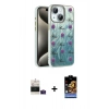 MARSİLYAN™- iPhone 15 Kılıf Zirve Modern Prime - Siyah Buffer Hayalet Cam Ekran Koruyucu + Bilvis Titan Kamera Lens - PE