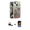 MARSİLYAN™- iPhone 15 Kılıf Zirve Modern Prime - Siyah Buffer Hayalet Cam Ekran Koruyucu + Bilvis Titan Kamera Lens - PE
