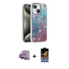 MARSİLYAN™- iPhone 15 Kılıf Zirve Modern Prime - Siyah Buffer Hayalet Cam Ekran Koruyucu + Raze Metal Kamera Lens - PE